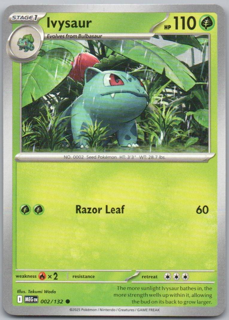 Ivysaur 002 Normal Grass Card - Mega Evolution