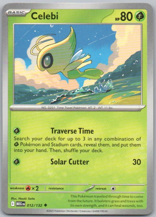 Celebi 012 Normal Grass Card - Mega Evolution