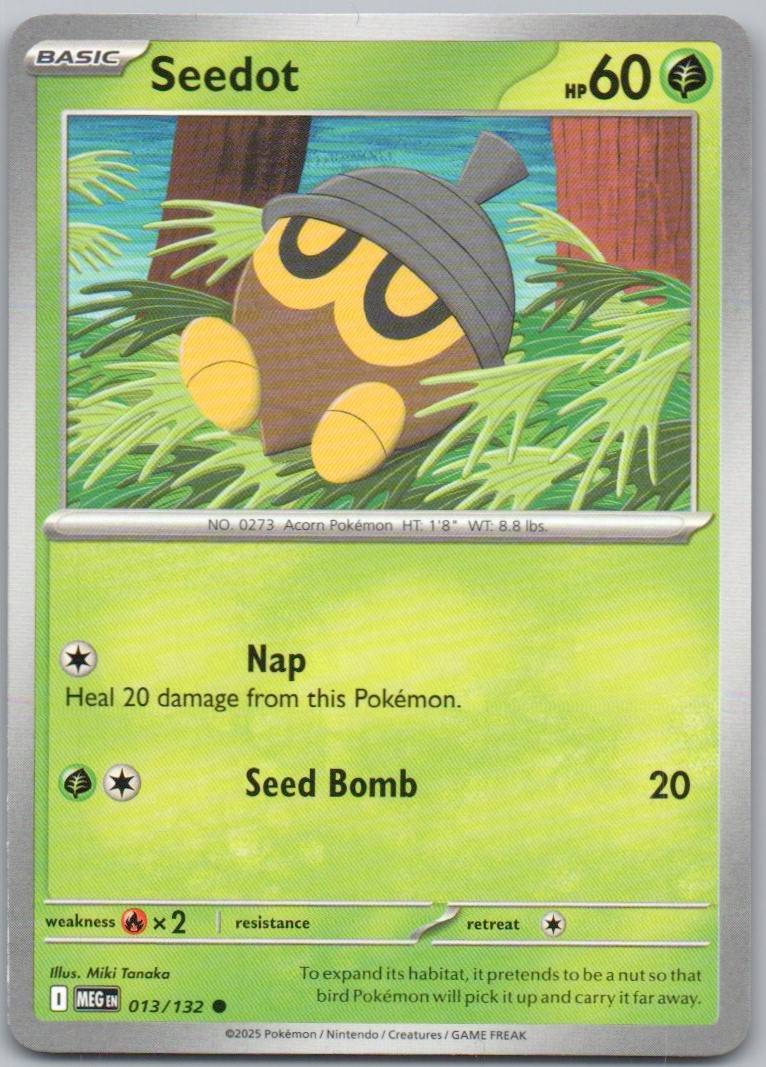 Seedot 013 Normal Grass Card - Mega Evolution