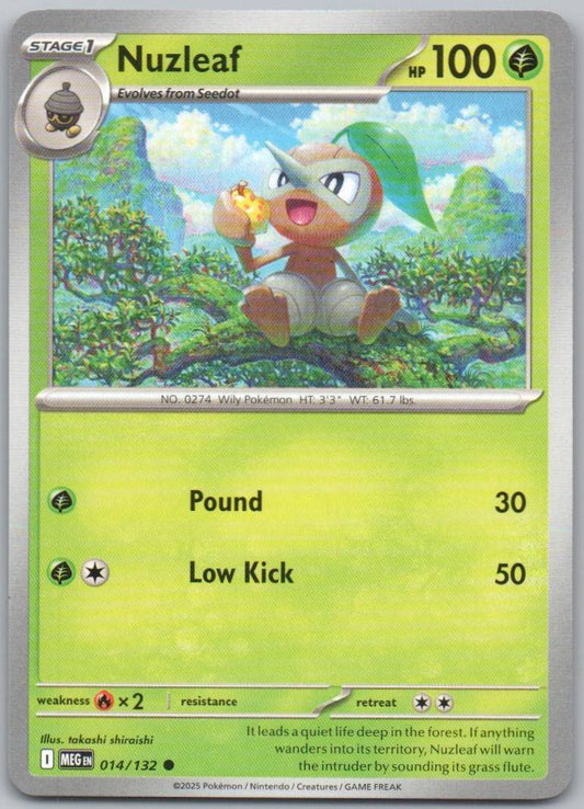 Nuzleaf 014 Normal Grass Card - Mega Evolution