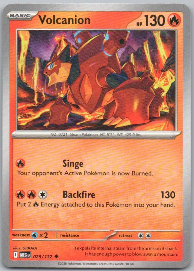 Volcanion 025 Normal Fire Card - Mega Evolution