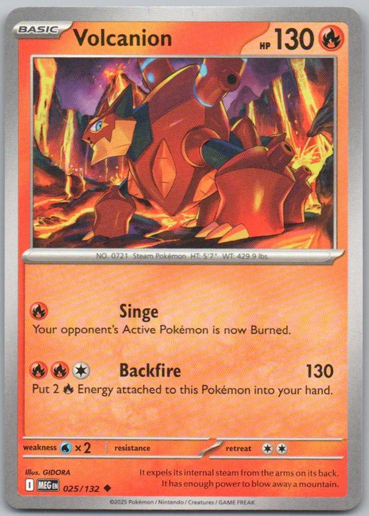 Volcanion 025 Normal Fire Card - Mega Evolution