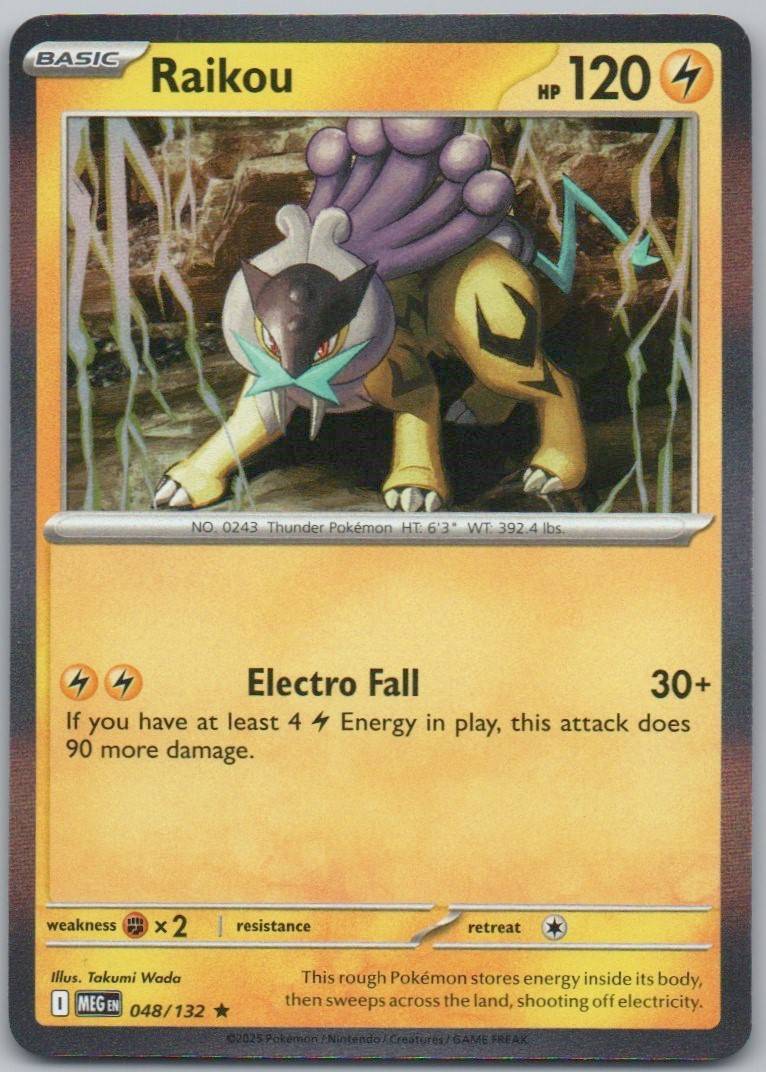 Raikou 048 Holo Lightning Card - Mega Evolution