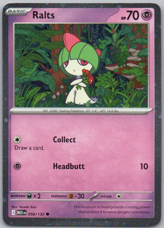 Ralts 058 Cosmos Psychic Card - Mega Evolution