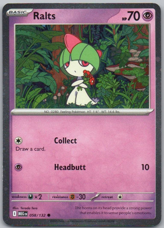 Ralts 058 Cosmos Psychic Card - Mega Evolution