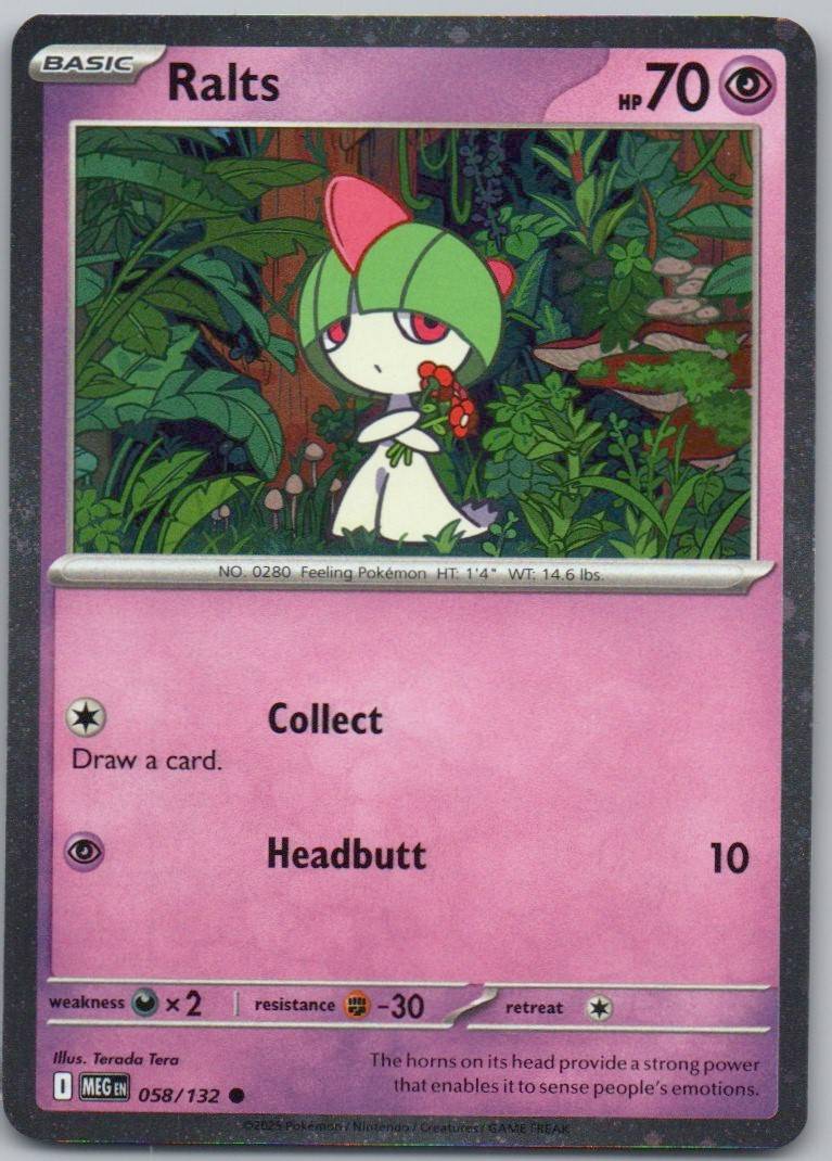 Ralts 058 Cosmos Psychic Card - Mega Evolution