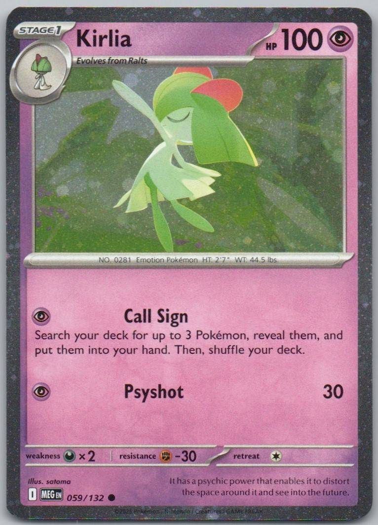 Kirlia 059 Cosmos Psychic Card - Mega Evolution