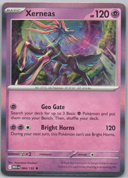 Xerneas 064 Holo Psychic Card - Mega Evolution