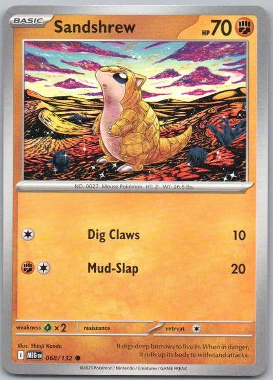 Sandshrew 068 Normal Fighting Card - Mega Evolution