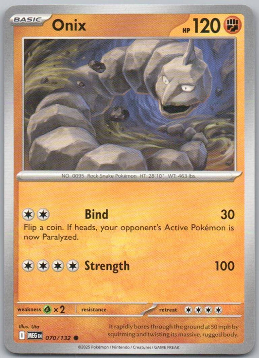 Onix 070 Normal Fighting Card - Mega Evolution