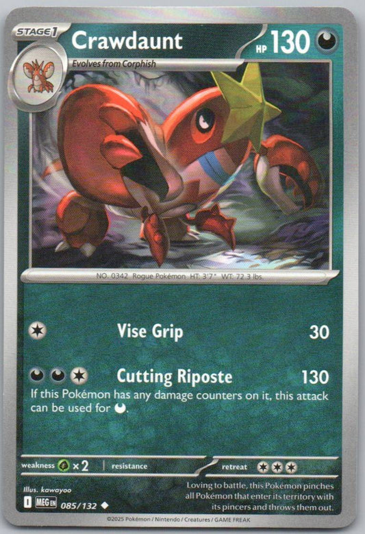 Crawdaunt 085 Normal Darkness Card - Mega Evolution