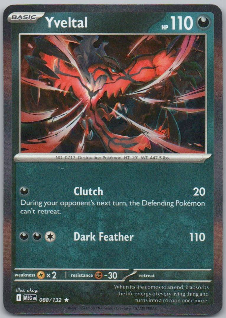 Yveltal 088 Holo Darkness Card - Mega Evolution