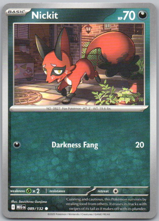 Nickit 089 Normal Darkness Card - Mega Evolution
