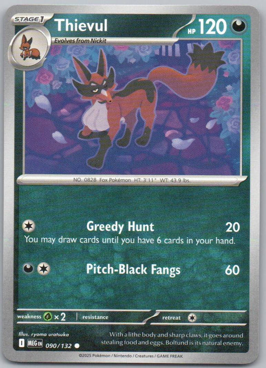 Thievul 090 Normal Darkness Card - Mega Evolution