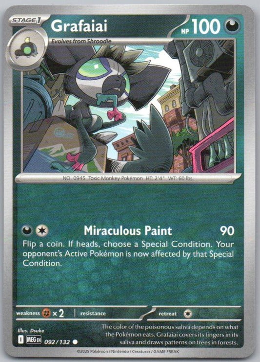 Grafaiai 092 Normal Darkness Card - Mega Evolution