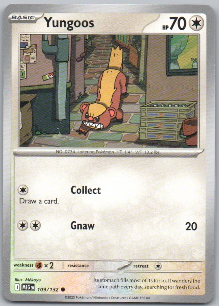 Yungoos 109 Normal Colorless Card - Mega Evolution