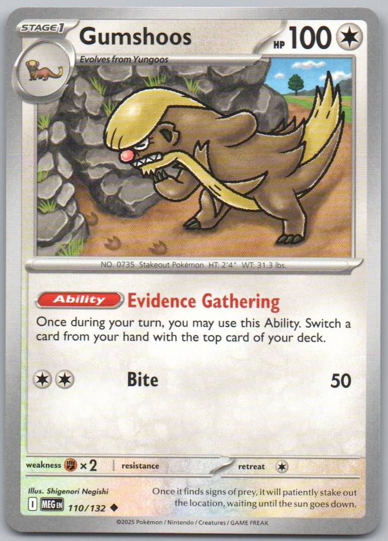 Gumshoos 110 Normal Colorless Card - Mega Evolution