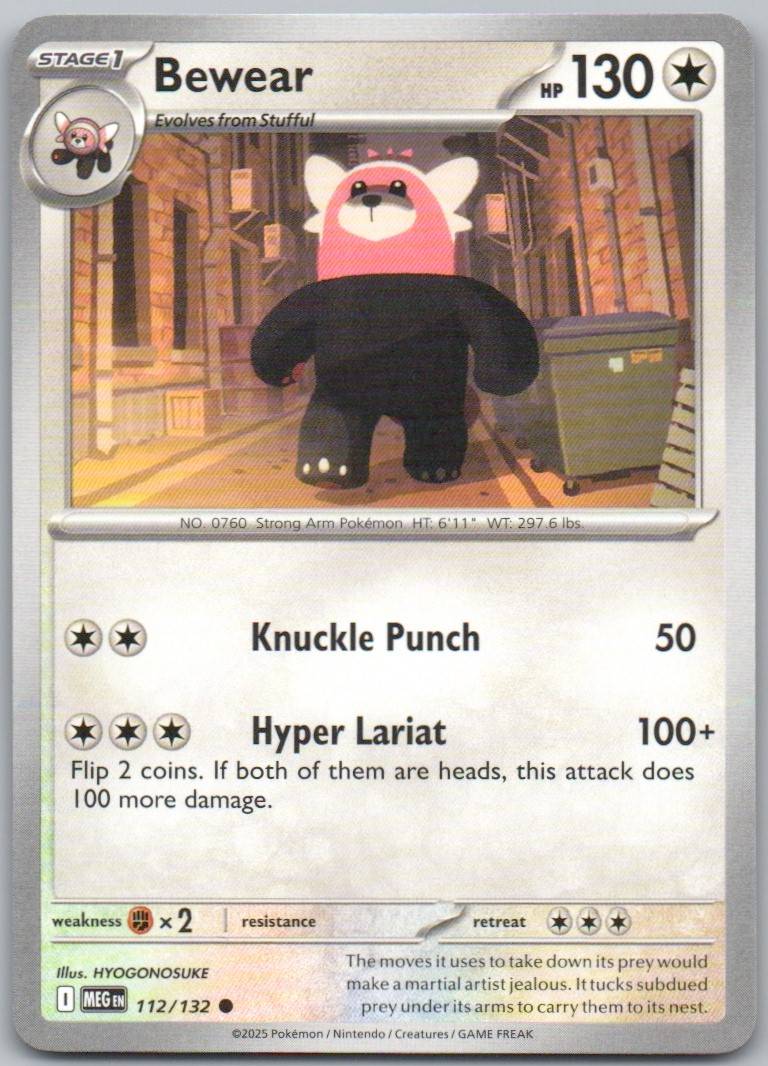 Bewear 112 Normal Colorless Card - Mega Evolution