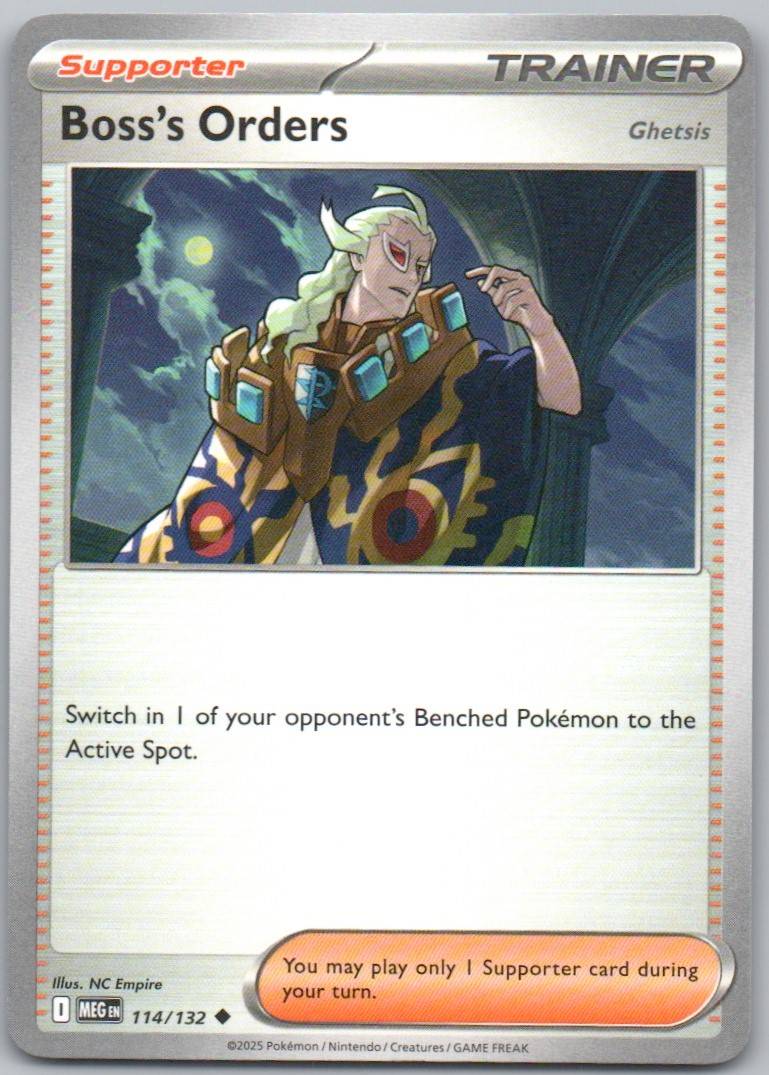 Boss's Orders (Ghetsis) 114 Normal Trainer Card - Mega Evolution