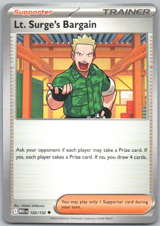 Lt. Surge's Bargain 120 Normal Trainer Card - Mega Evolution