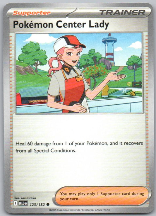 Pokémon Center Lady 123 Normal Trainer Card - Mega Evolution