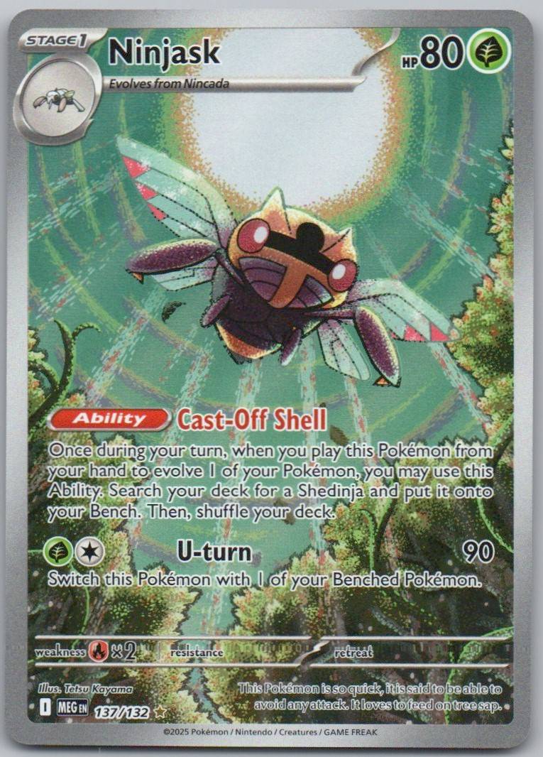 Ninjask 137 Holo Grass Card - Mega Evolution