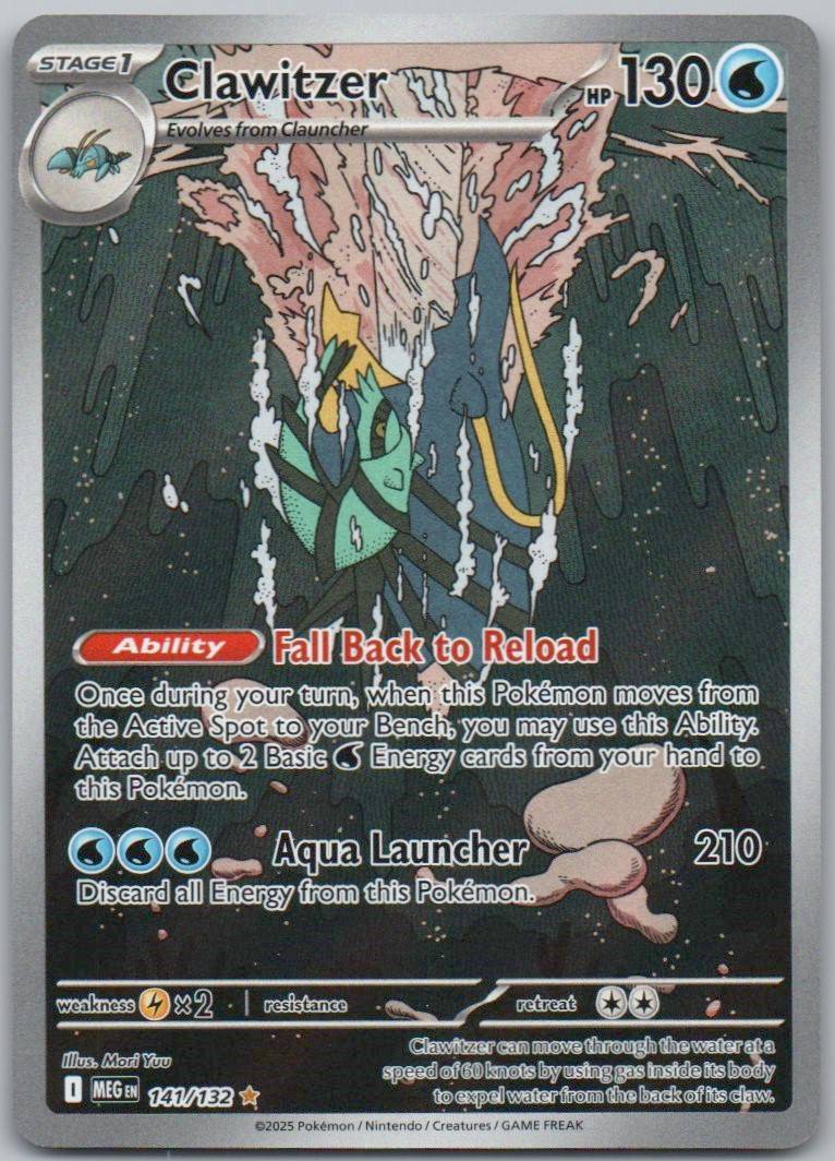 Clawitzer 141 Holo Water Card - Mega Evolution