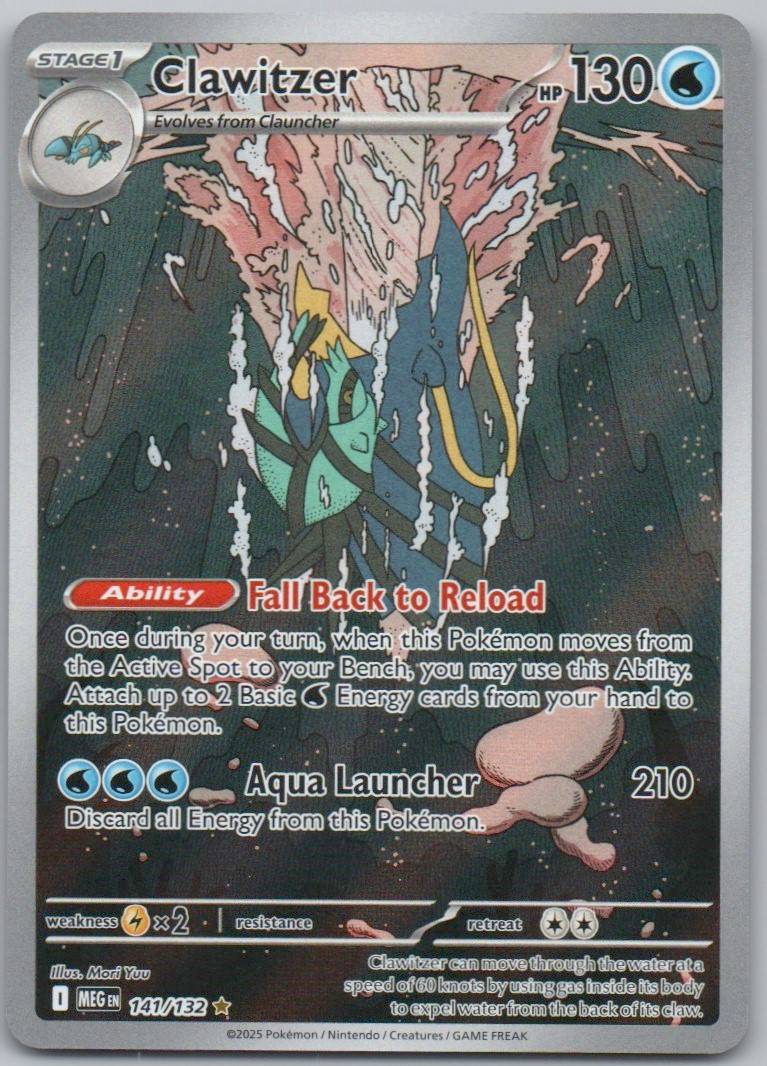 Clawitzer 141 Holo Water Card - Mega Evolution