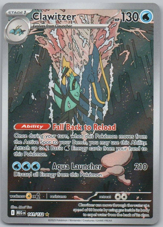 Clawitzer 141 Holo Water Card - Mega Evolution