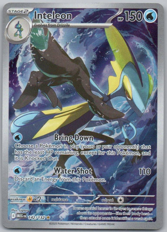Inteleon 142 Holo Water Card - Mega Evolution