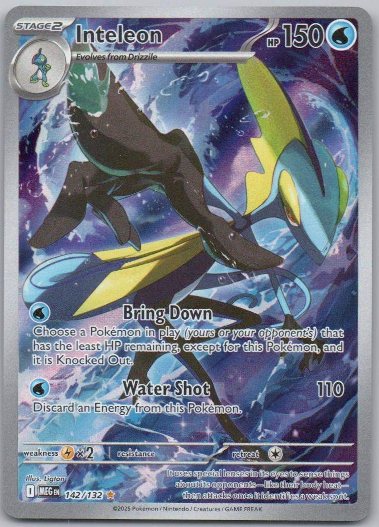 Inteleon 142 Holo Water Card - Mega Evolution
