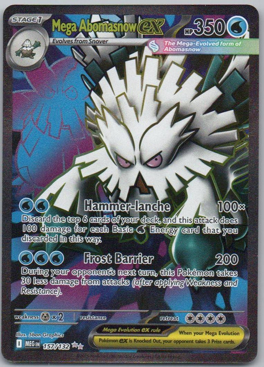 Mega Abomasnow EX 157 Holo Water Card - Mega Evolution