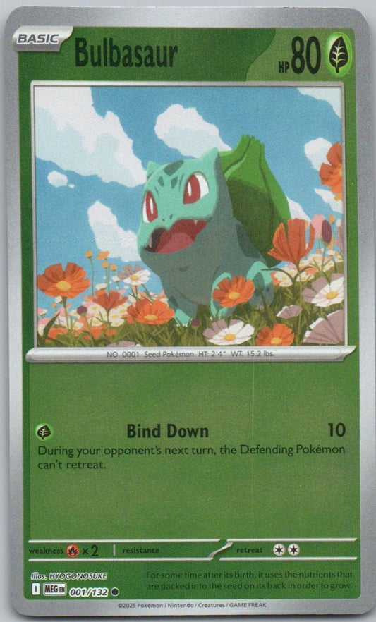 Bulbasaur 001 Reverse Holo Grass Card - Mega Evolution