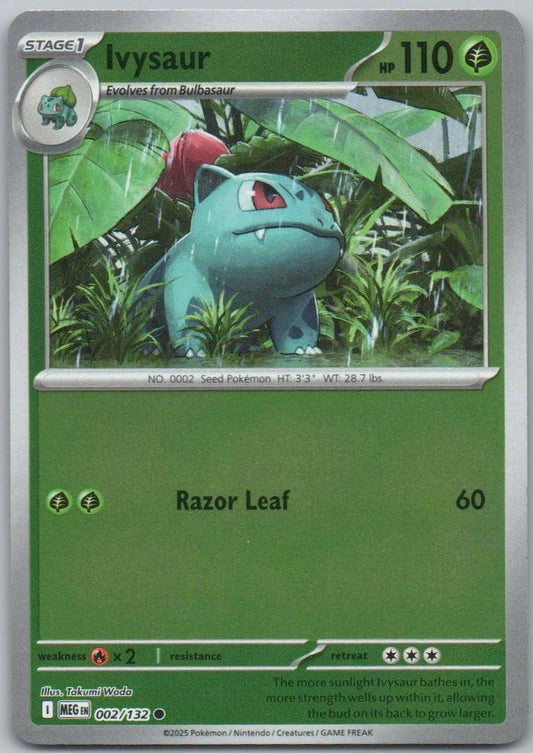 Ivysaur 002 Reverse Holo Grass Card - Mega Evolution