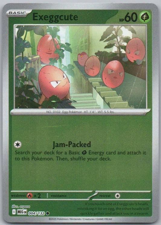 Exeggcute 004 Reverse Holo Grass Card - Mega Evolution