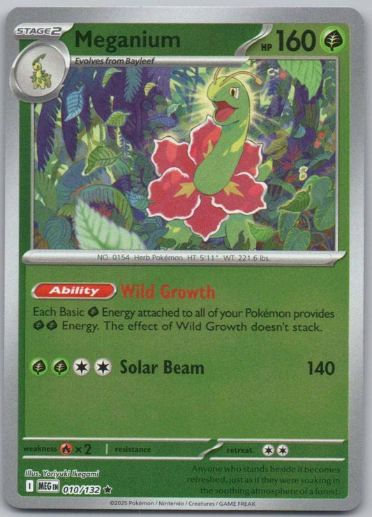 Meganium 010 Reverse Holo Grass Card - Mega Evolution