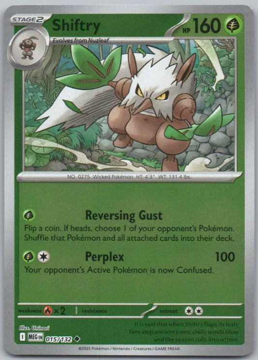 Shiftry 015 Reverse Holo Grass Card - Mega Evolution