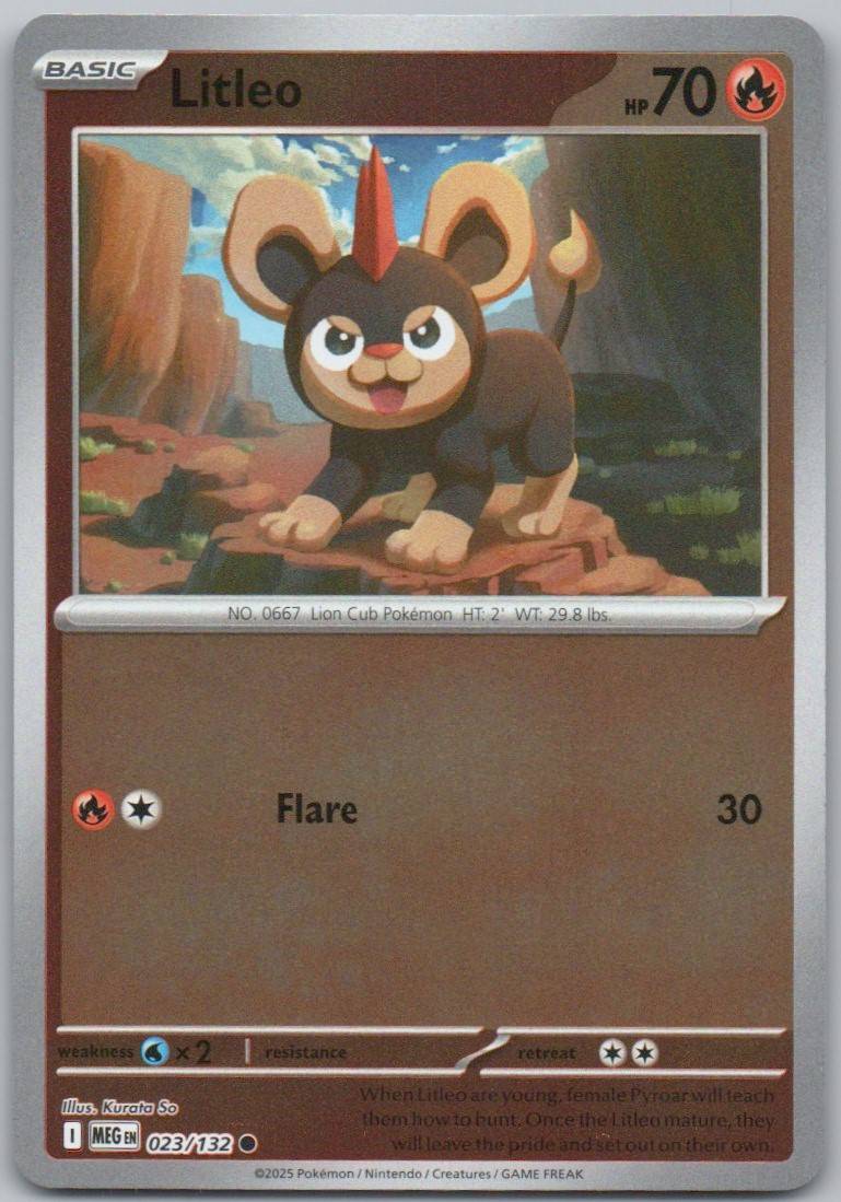 Litleo 023 Reverse Holo Fire Card - Mega Evolution