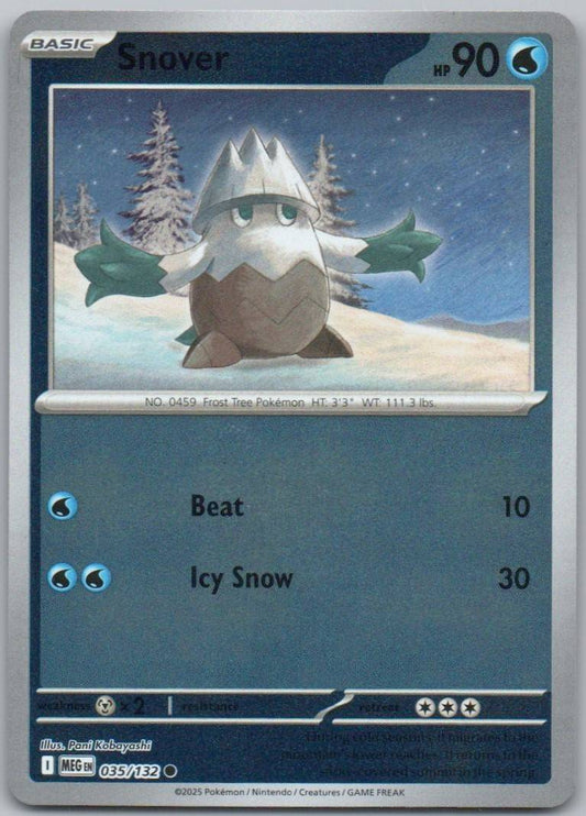 Snover 035 Reverse Holo Water Card - Mega Evolution