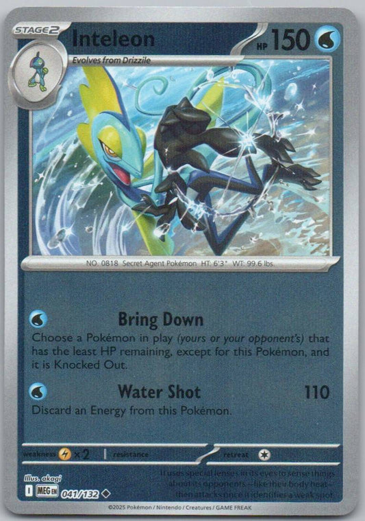 Inteleon 041 Reverse Holo Water Card - Mega Evolution
