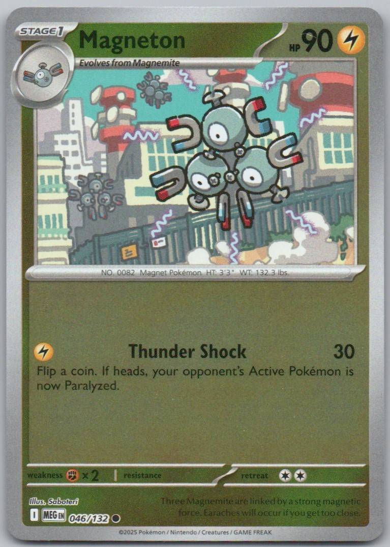 Magneton 046 Reverse Holo Lightning Card - Mega Evolution