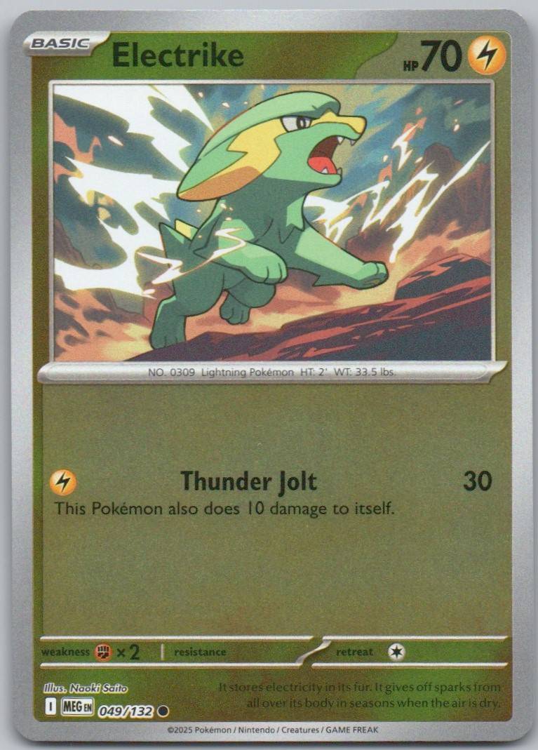 Electrike 049 Reverse Holo Lightning Card - Mega Evolution