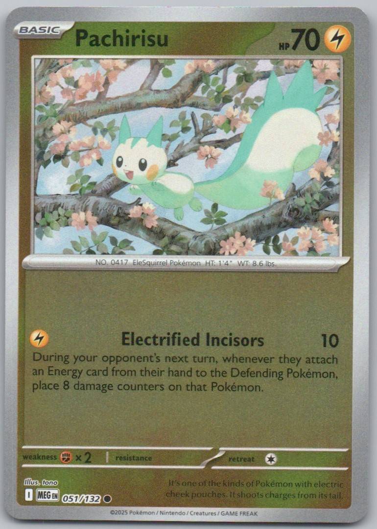 Pachirisu 051 Reverse Holo Lightning Card - Mega Evolution