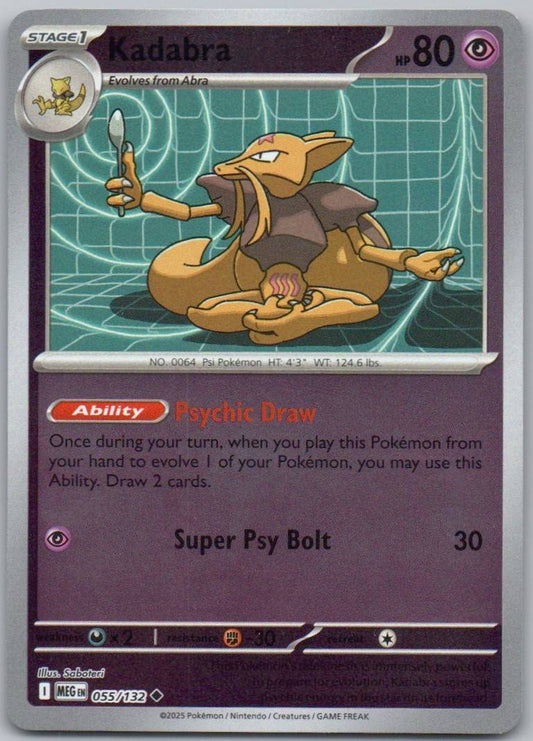 Kadabra 055 Reverse Holo Psychic Card - Mega Evolution