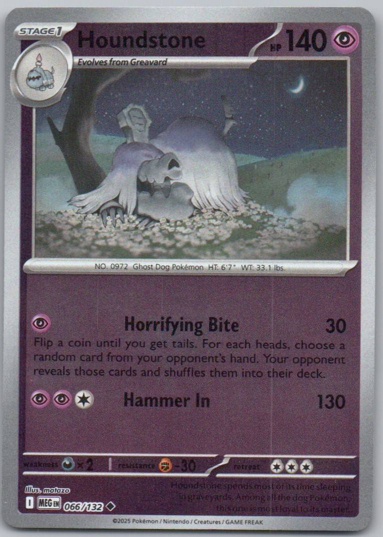 Houndstone 066 Reverse Holo Psychic Card - Mega Evolution