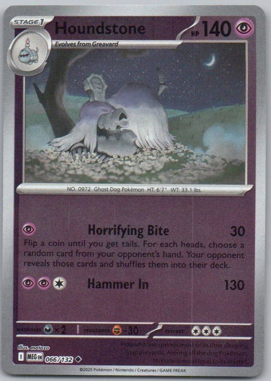Houndstone 066 Reverse Holo Psychic Card - Mega Evolution