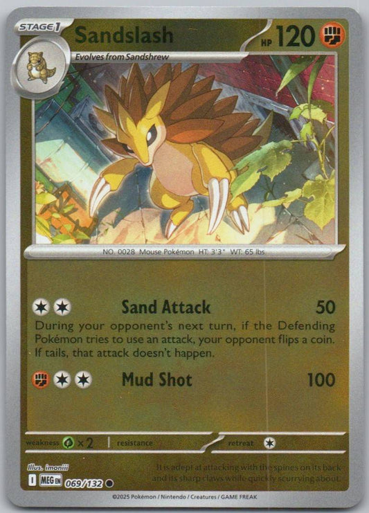 Sandslash 069 Reverse Holo Fighting Card - Mega Evolution