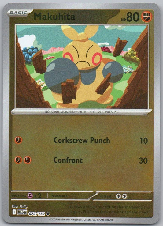 Makuhita 072 Reverse Holo Fighting Card - Mega Evolution