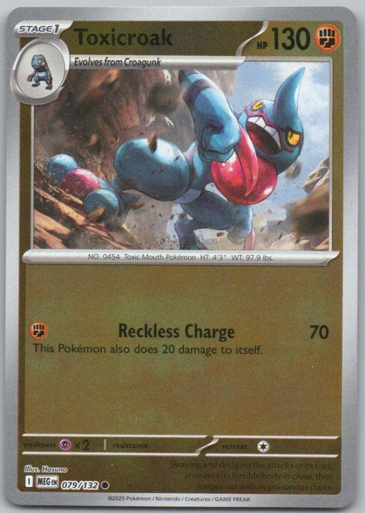 Toxicroak 079 Reverse Holo Fighting Card - Mega Evolution