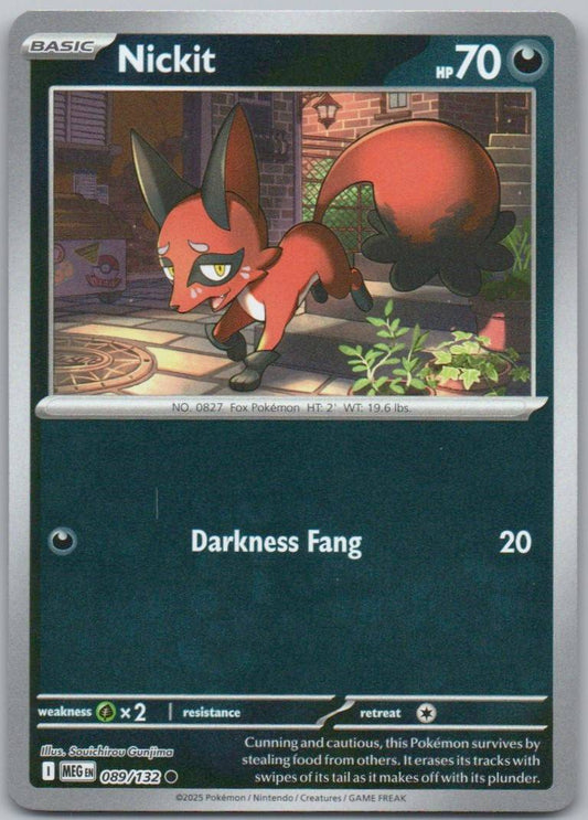 Nickit 089 Reverse Holo Darkness Card - Mega Evolution